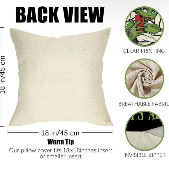 Halloween F.ran-Kens Tein Decorative Throw Pillow Covers 18 X 18 Set Of 4, - Picture 7 of 7
